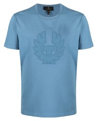 hellblaues besticktes T-Shirt mit einem Rundhalsausschnitt von Belstaff