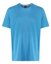 hellblaues besticktes T-Shirt mit einem Rundhalsausschnitt von BOSS