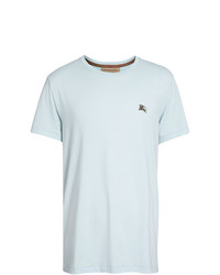 hellblaues besticktes T-Shirt mit einem Rundhalsausschnitt von Burberry