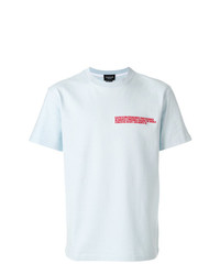 hellblaues besticktes T-Shirt mit einem Rundhalsausschnitt von Calvin Klein 205W39nyc