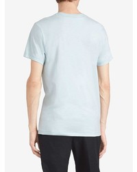 hellblaues besticktes T-Shirt mit einem Rundhalsausschnitt von Burberry