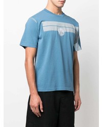 hellblaues besticktes T-Shirt mit einem Rundhalsausschnitt von Stone Island