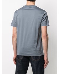 hellblaues besticktes T-Shirt mit einem Rundhalsausschnitt von Emporio Armani