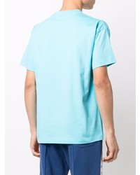 hellblaues besticktes T-Shirt mit einem Rundhalsausschnitt von Jacquemus