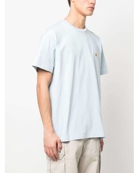 hellblaues besticktes T-Shirt mit einem Rundhalsausschnitt von Carhartt WIP