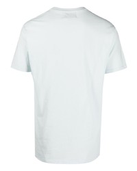 hellblaues besticktes T-Shirt mit einem Rundhalsausschnitt von Maison Labiche