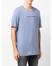 hellblaues besticktes T-Shirt mit einem Rundhalsausschnitt von Diesel