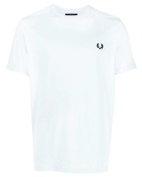 hellblaues besticktes T-Shirt mit einem Rundhalsausschnitt von Fred Perry