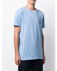 hellblaues besticktes T-Shirt mit einem Rundhalsausschnitt von Karl Lagerfeld