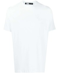 hellblaues besticktes T-Shirt mit einem Rundhalsausschnitt von Karl Lagerfeld