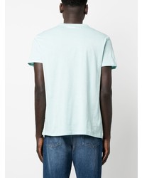 hellblaues besticktes T-Shirt mit einem Rundhalsausschnitt von Lacoste