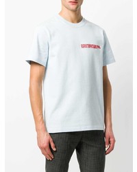 hellblaues besticktes T-Shirt mit einem Rundhalsausschnitt von Calvin Klein 205W39nyc