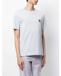 hellblaues besticktes T-Shirt mit einem Rundhalsausschnitt von Paul Smith