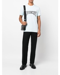hellblaues besticktes T-Shirt mit einem Rundhalsausschnitt von Givenchy
