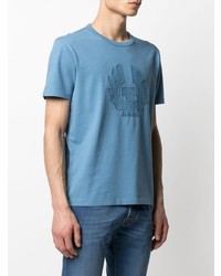 hellblaues besticktes T-Shirt mit einem Rundhalsausschnitt von Belstaff