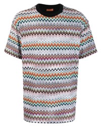 hellblaues besticktes T-Shirt mit einem Rundhalsausschnitt von Missoni