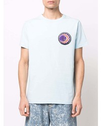 hellblaues besticktes T-Shirt mit einem Rundhalsausschnitt von Enterprise Japan