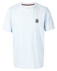 hellblaues besticktes T-Shirt mit einem Rundhalsausschnitt von Paul Smith