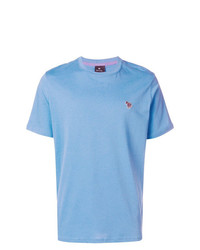 hellblaues besticktes T-Shirt mit einem Rundhalsausschnitt von Ps By Paul Smith