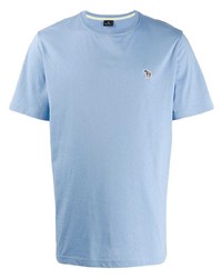 hellblaues besticktes T-Shirt mit einem Rundhalsausschnitt von PS Paul Smith