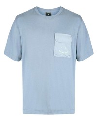 hellblaues besticktes T-Shirt mit einem Rundhalsausschnitt von PS Paul Smith