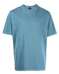 hellblaues besticktes T-Shirt mit einem Rundhalsausschnitt von PS Paul Smith
