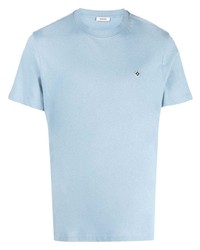 hellblaues besticktes T-Shirt mit einem Rundhalsausschnitt von Sandro