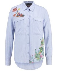 hellblaues Businesshemd mit Blumenmuster von Desigual