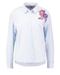 hellblaues Businesshemd mit Blumenmuster von Tommy Hilfiger