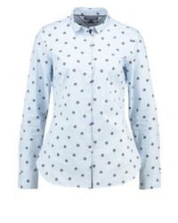 hellblaues Businesshemd mit Blumenmuster von Tommy Hilfiger