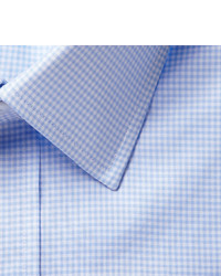 hellblaues Businesshemd mit Vichy-Muster von Charvet