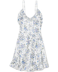 hellblaues Camisole-Kleid mit Blumenmuster