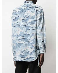 hellblaues Camouflage Jeanshemd von Valentino