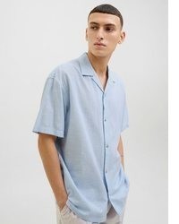 hellblaues Chambray Kurzarmhemd von Jack & Jones