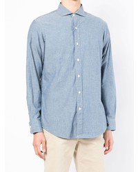 hellblaues Chambray Langarmhemd von Polo Ralph Lauren