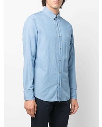 hellblaues Chambray Langarmhemd von BOSS