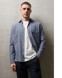 hellblaues Chambray Langarmhemd von STREET ONE MEN