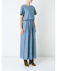 hellblaues Chambray Midikleid von Chloé