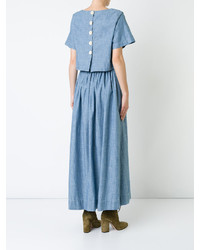 hellblaues Chambray Midikleid von Chloé