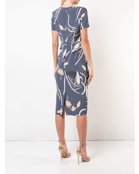 hellblaues Etuikleid mit Blumenmuster von Dvf Diane Von Furstenberg