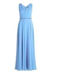 hellblaues Chiffon Ballkleid mit Falten von Vera Mont