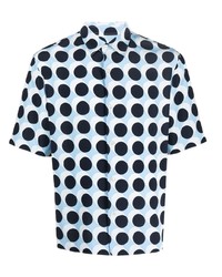hellblaues gepunktetes Kurzarmhemd von Sandro