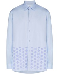 hellblaues gepunktetes Langarmhemd von Maison Margiela
