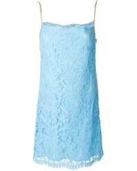 hellblaues gerade geschnittenes Kleid aus Spitze von Emilio Pucci