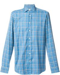 hellblaues Hemd mit Hahnentritt-Muster von Etro
