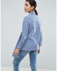 hellblaues Hemd mit Vichy-Muster von Asos