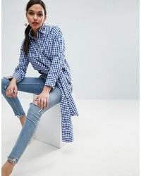 hellblaues Hemd mit Vichy-Muster von Asos