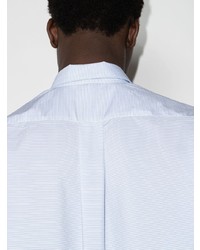 hellblaues horizontal gestreiftes Langarmhemd von Comme Des Garcons SHIRT