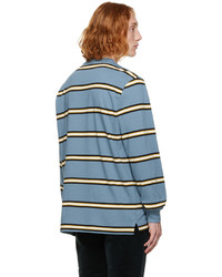 hellblaues horizontal gestreiftes Langarmshirt von Ps By Paul Smith