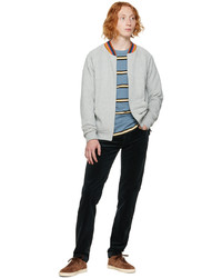 hellblaues horizontal gestreiftes Langarmshirt von Ps By Paul Smith